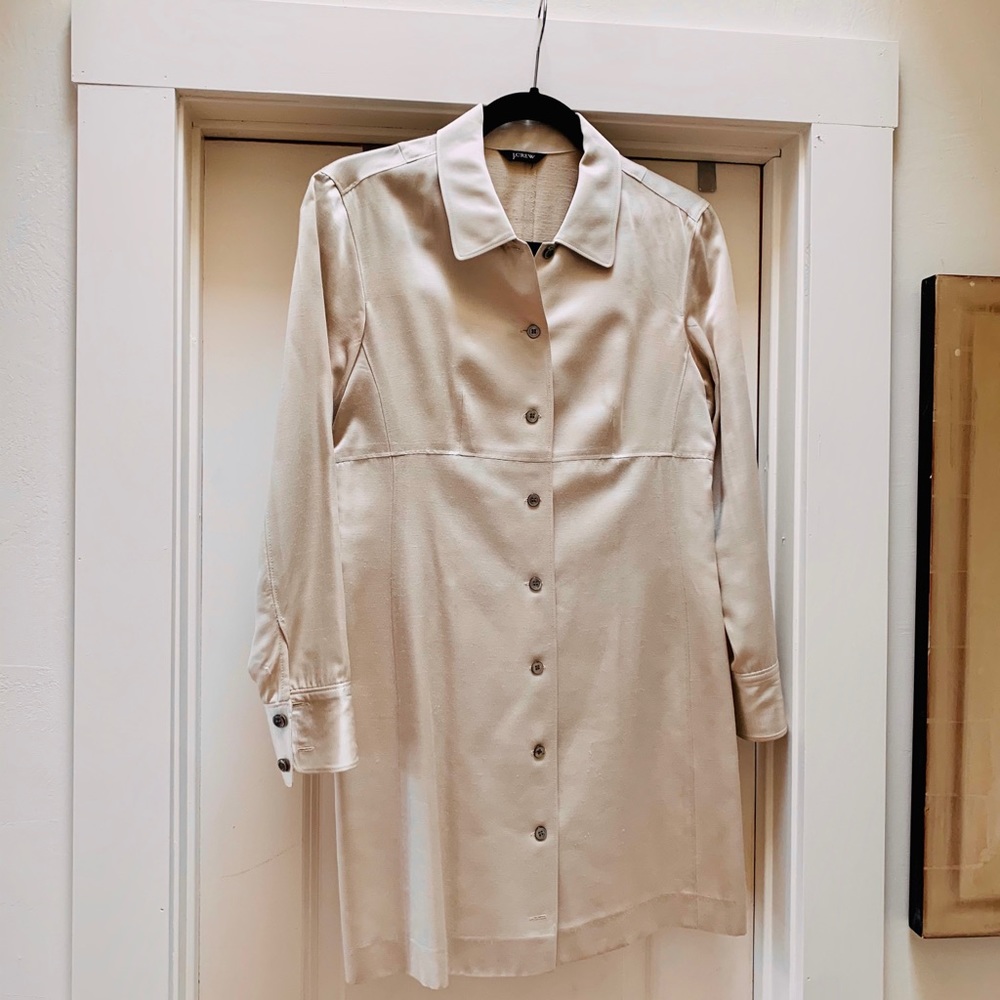 J Crew brushed silk shirt dress, petit.